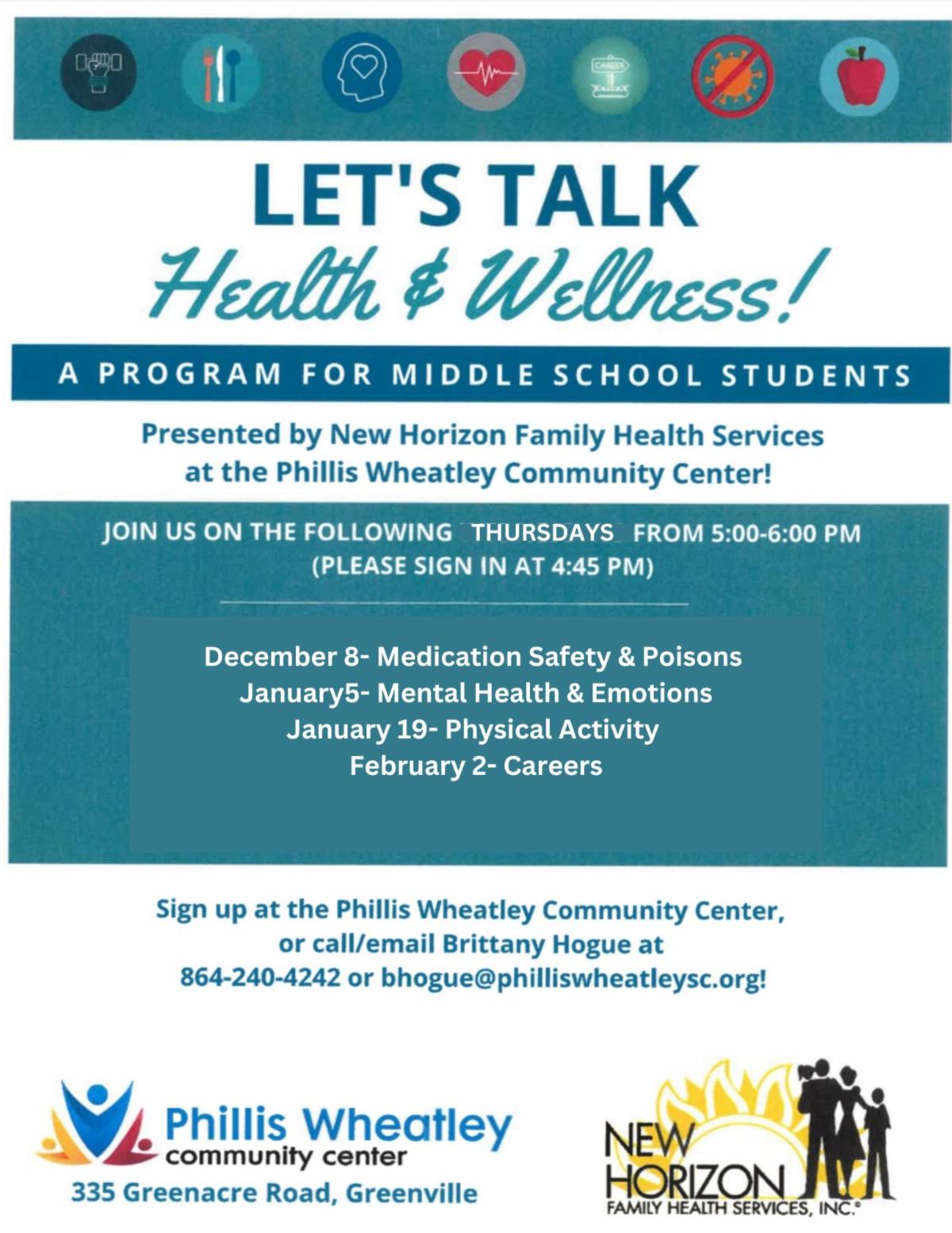 Health Wellness Session with New Horizon Family Health